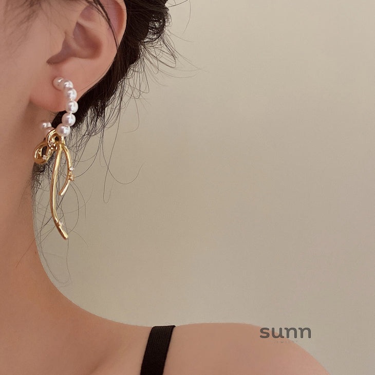 Daila Bow Pearl Earrings [ZWSZKLKU]