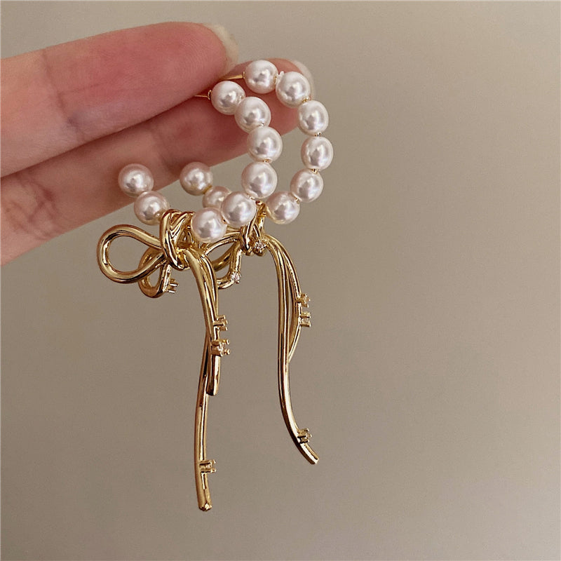 Daila Bow Pearl Earrings [S1QOC8HY]