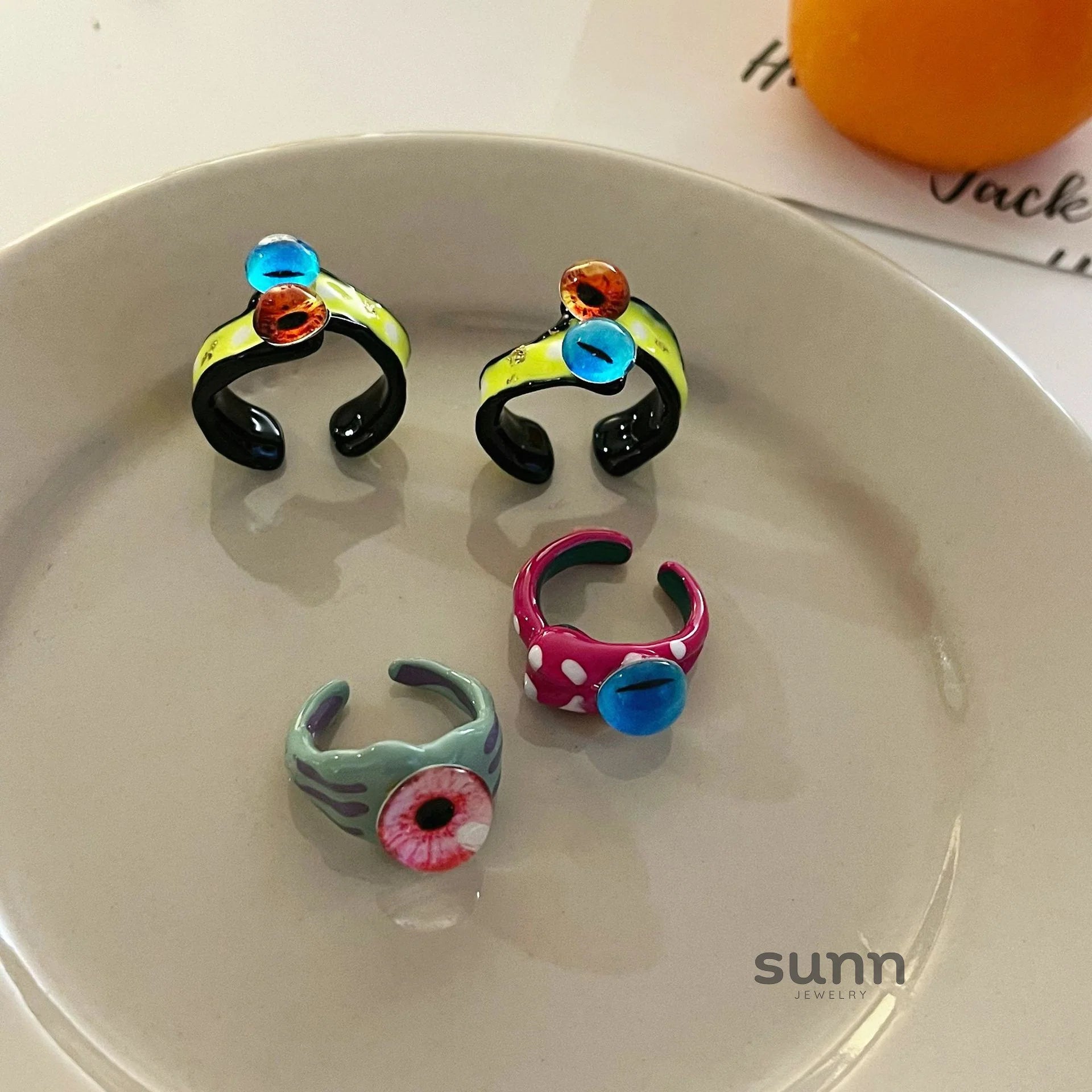 Dalila Enamel Eye Ring