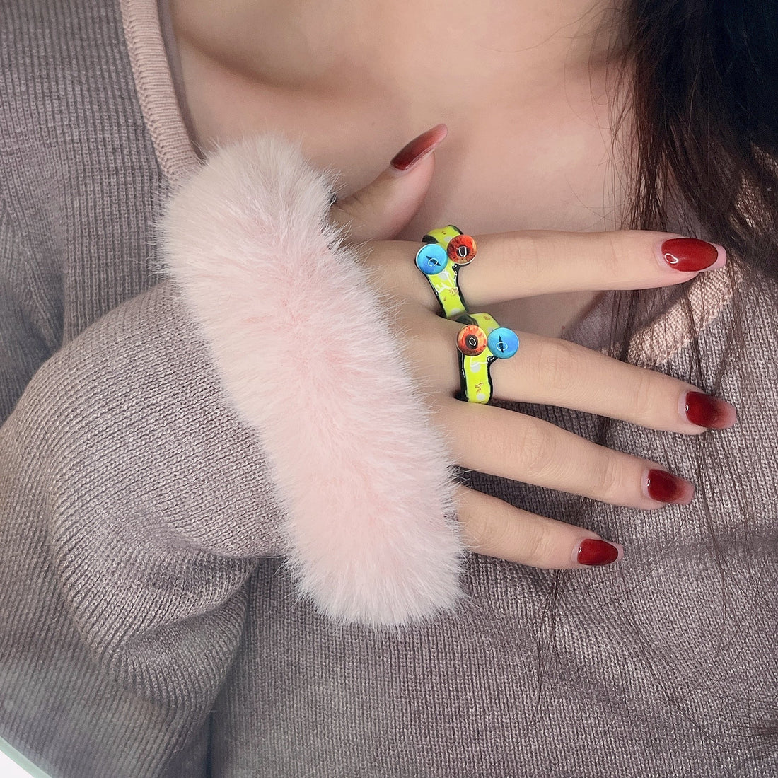 Dalila Enamel Eye Ring