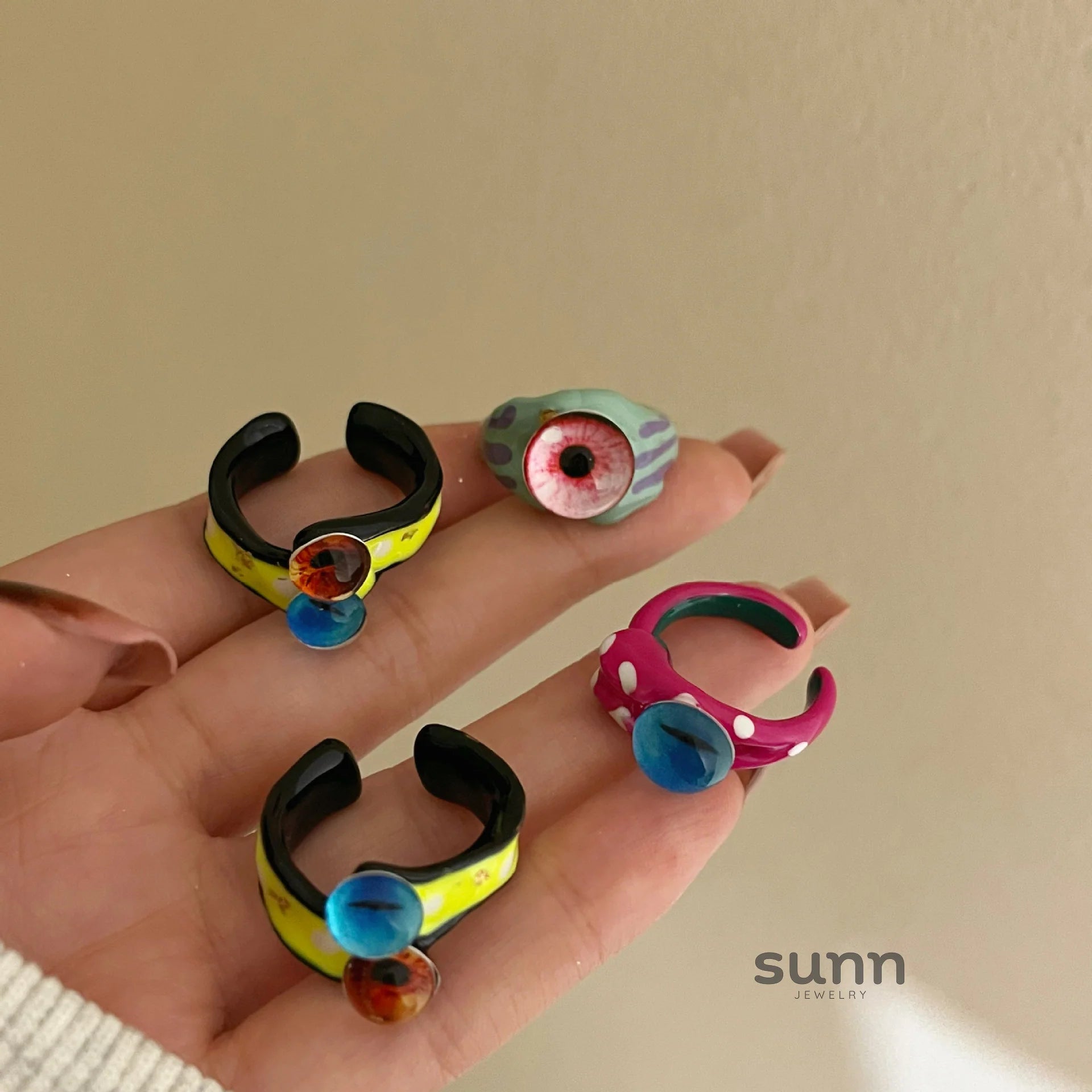 Dalila Enamel Eye Ring