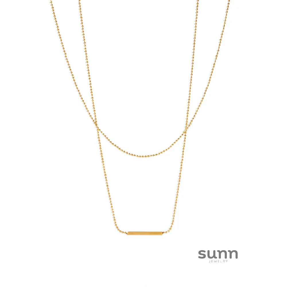 Dalyla Gold Layered T-Bar Necklace