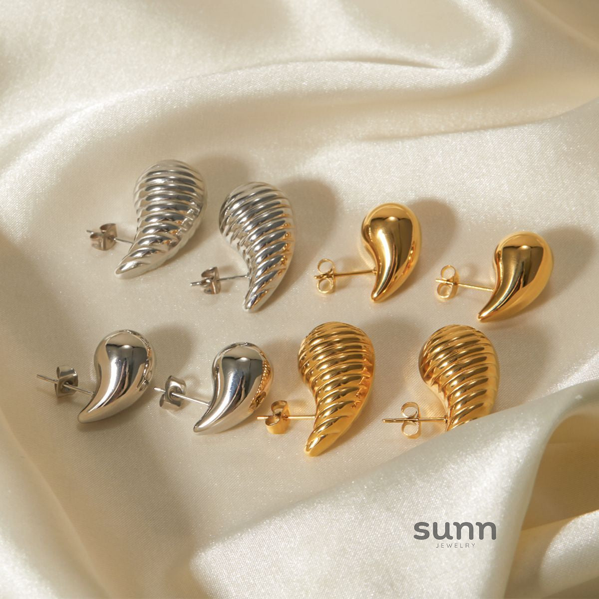 Damari Sculpted Waterdrop Earrings [9SZ93CG7]