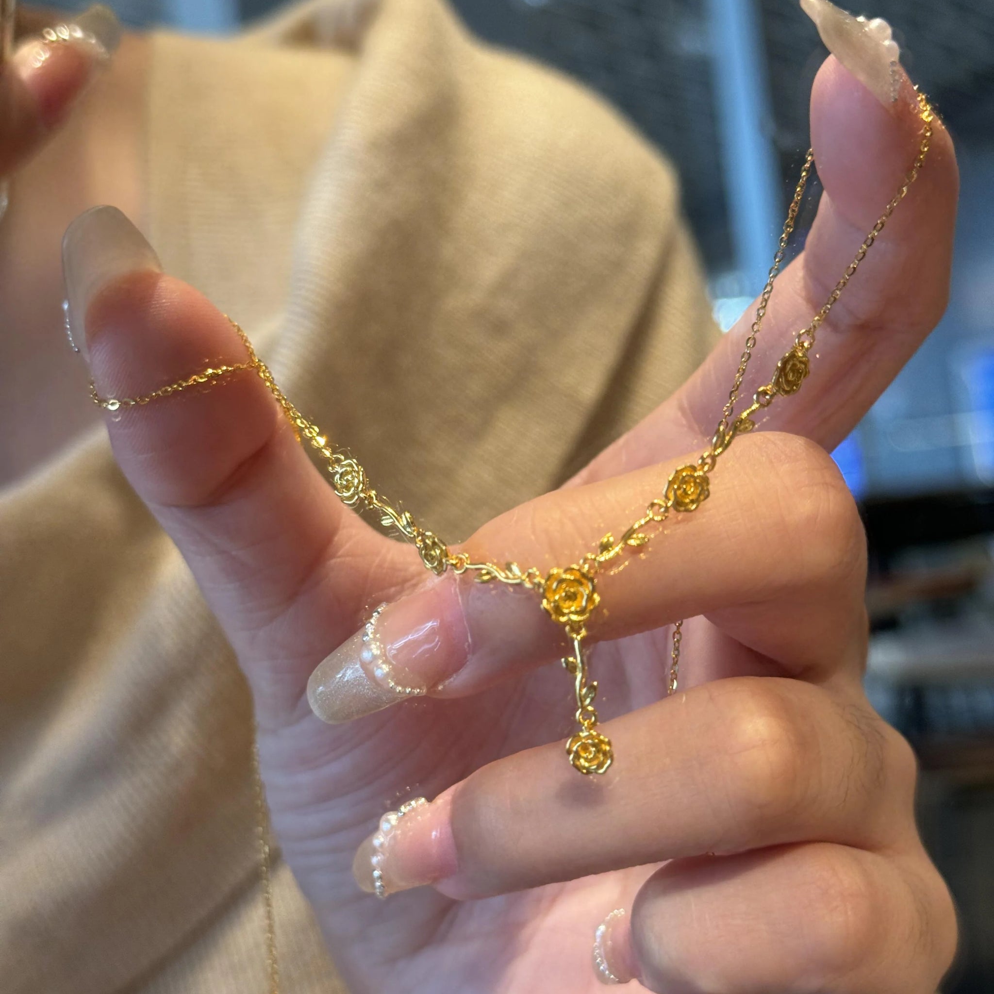 Damaris Golden Rose Dream Necklace