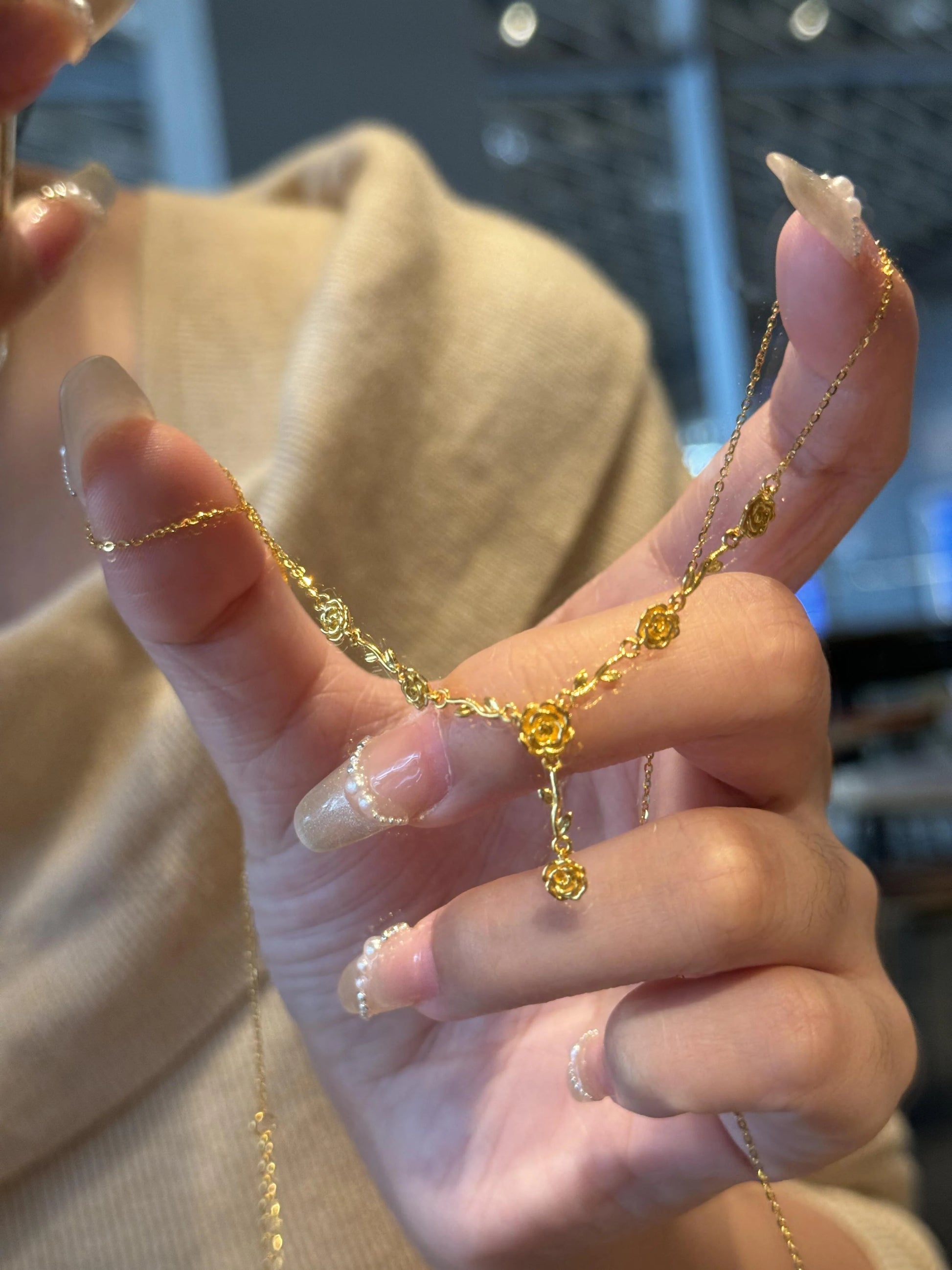 Damaris Golden Rose Dream Necklace