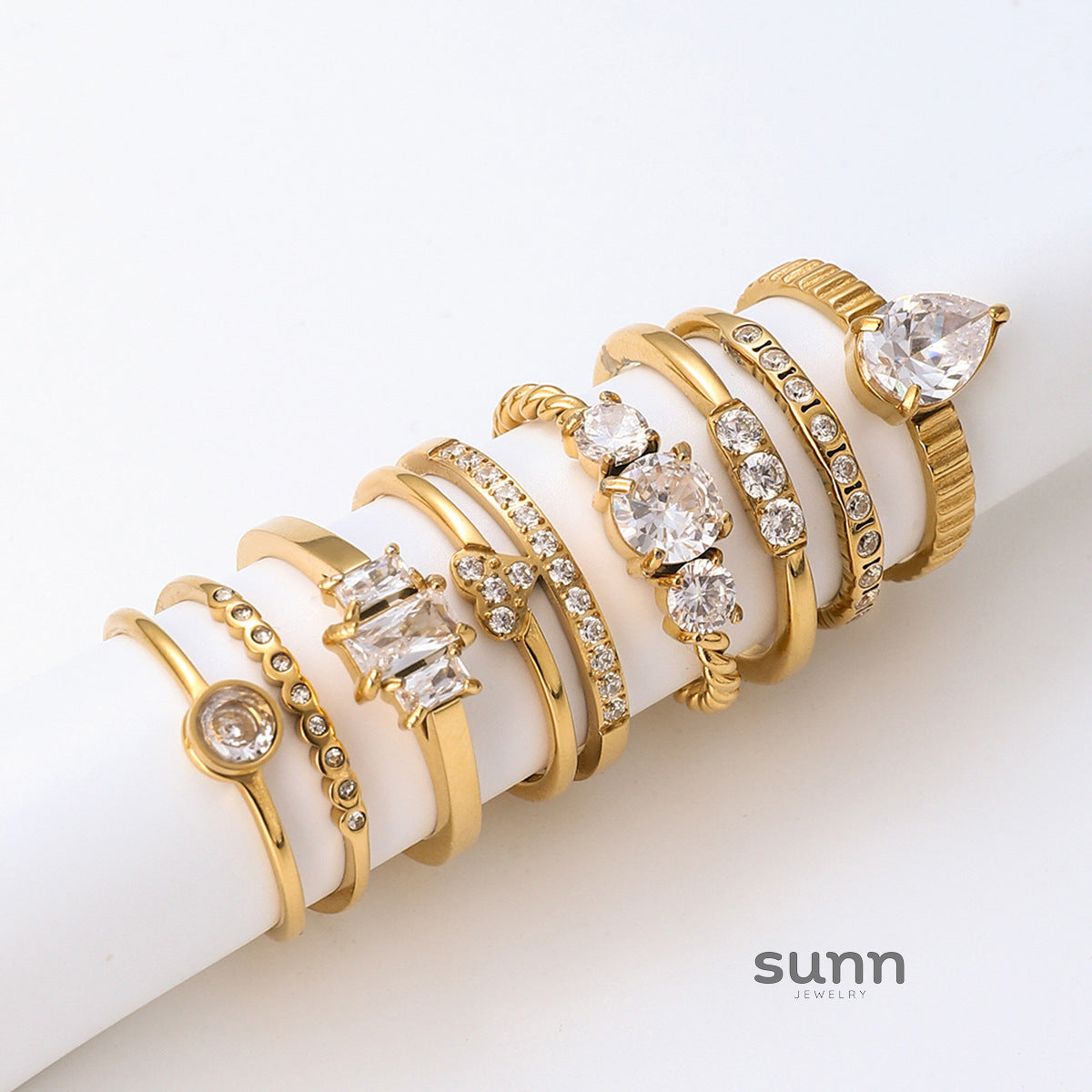 Damaris Zircon Stackable Rings [NUSZXUP8]