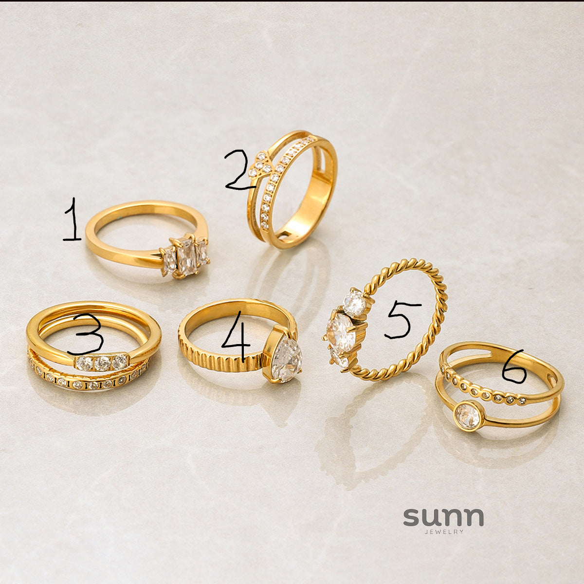Damaris Zircon Stackable Rings