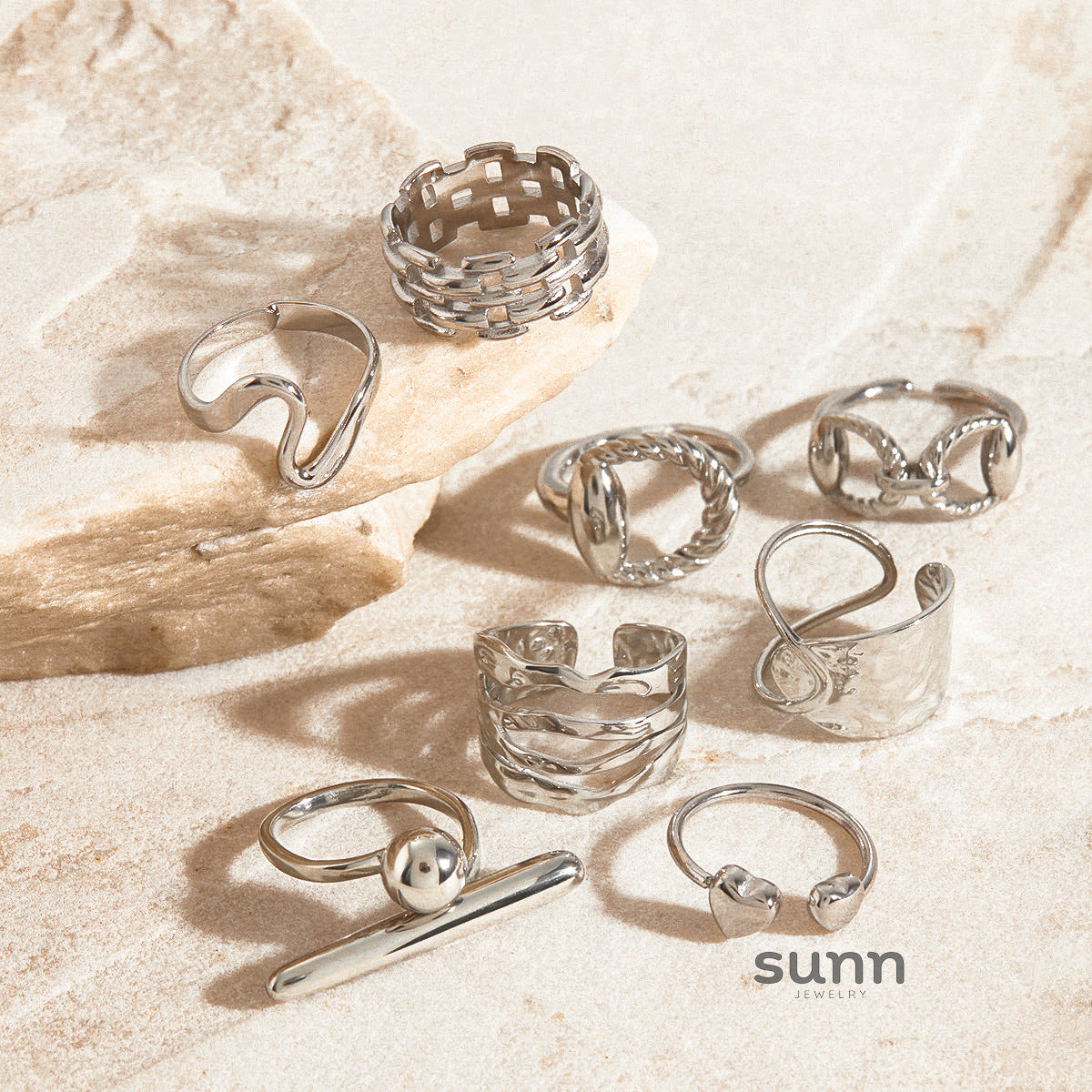 Damia Modern Titanium Rings [LD2I6M9X]