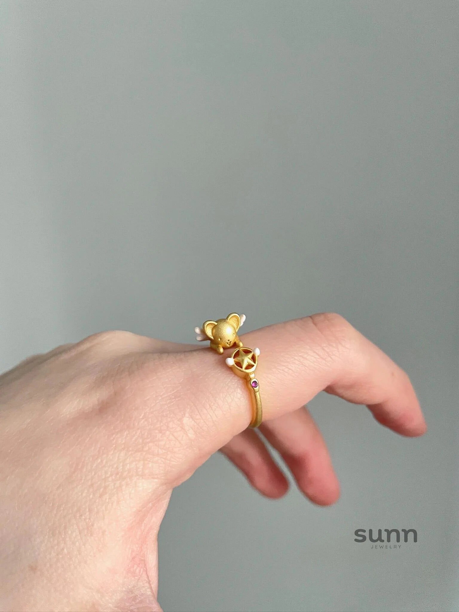 Damya Star-Studded Mouse Ring