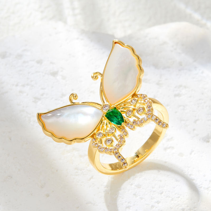 Dana Butterfly Shell Open Ring [NQLUPTZP]