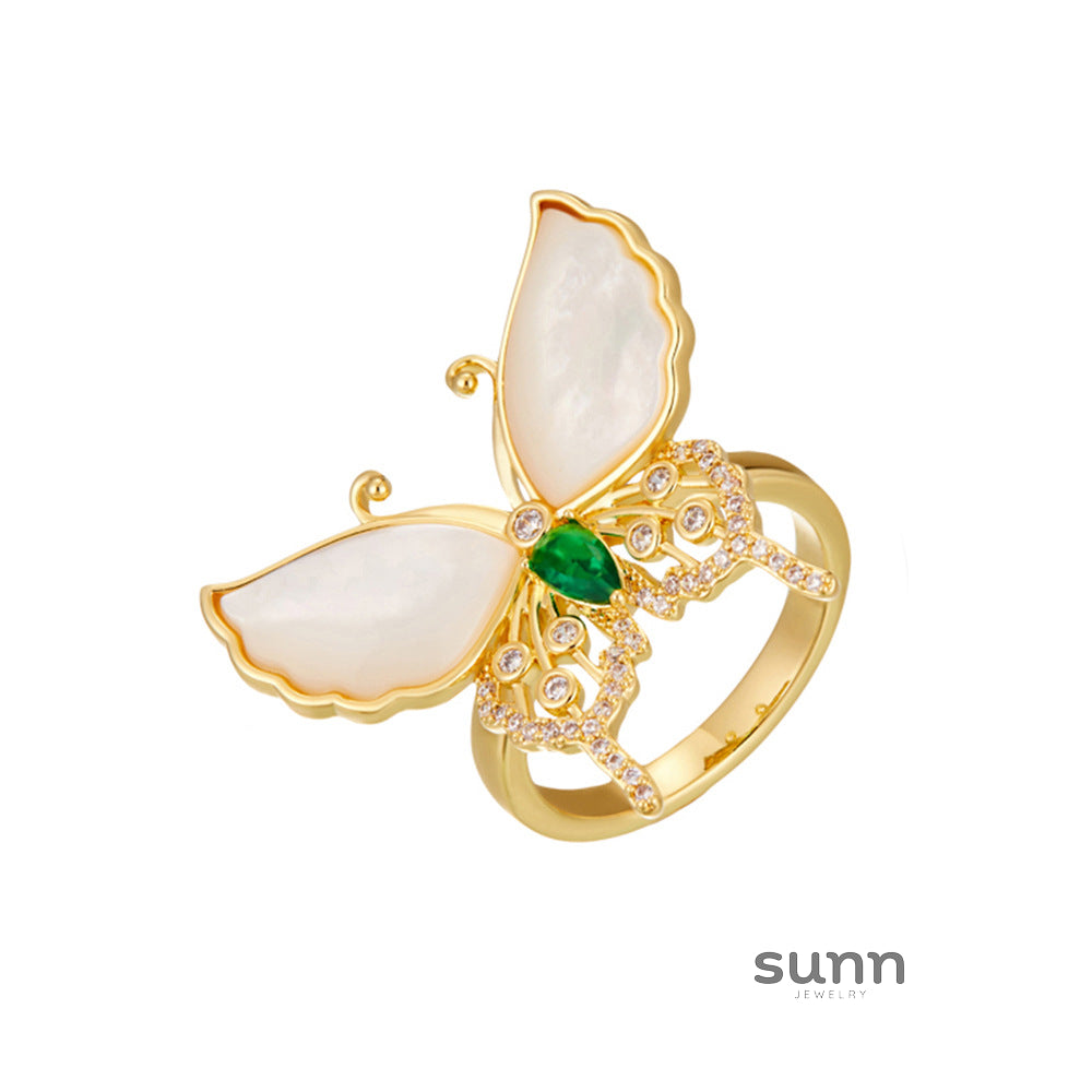 Dana Butterfly Shell Open Ring [NDNW4GSB]