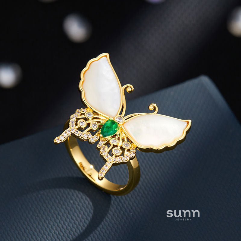 Dana Butterfly Shell Open Ring [UAR7QTOJ]