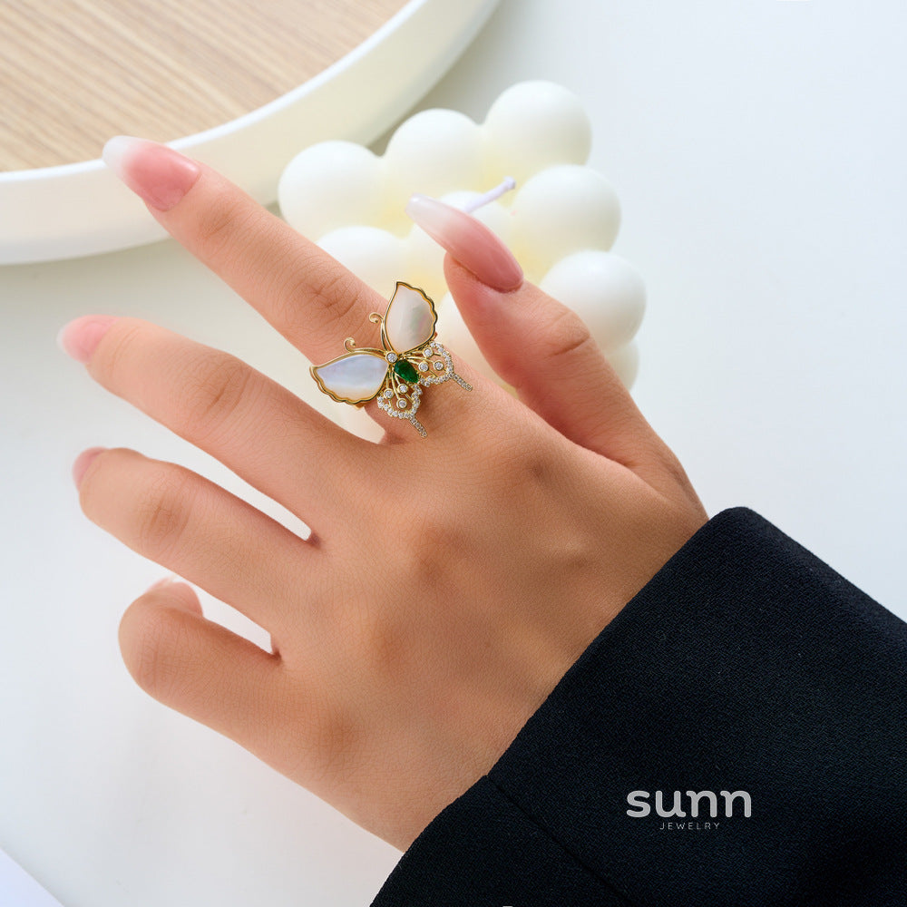 Dana Butterfly Shell Open Ring [NQLUPTZP]