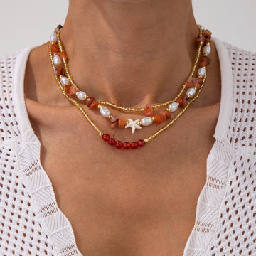Danae Asymmetrical Pearl Bead Necklace [I0RNKP0J]