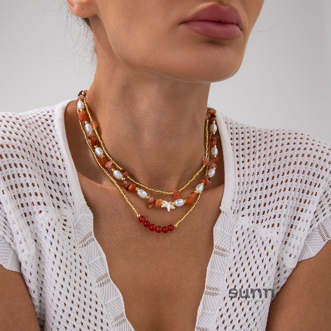 Danae Asymmetrical Pearl Bead Necklace [I0RNKP0J]