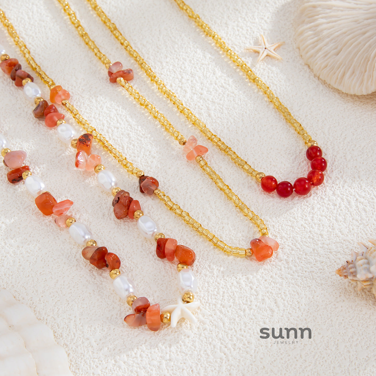 Danae Asymmetrical Pearl Bead Necklace [FIGMXRBA]