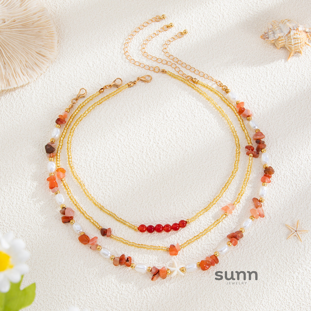 Danae Asymmetrical Pearl Bead Necklace [C5TRKREC]