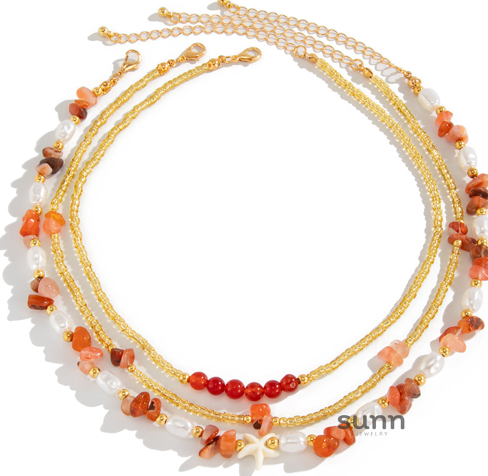 Danae Asymmetrical Pearl Bead Necklace [QCECIXDE]