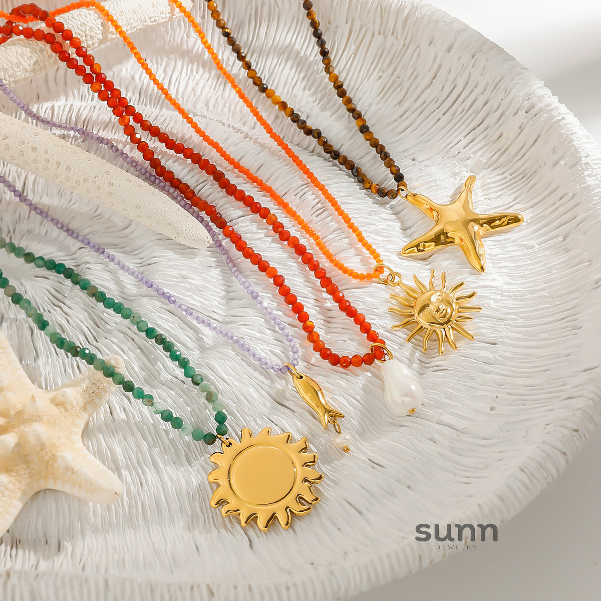 Danae Starfish Layered Necklace [5LPF9SLE]