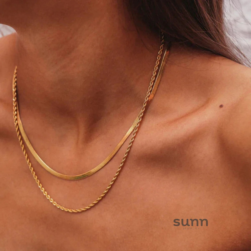 Danica Double Layered Gold Necklace