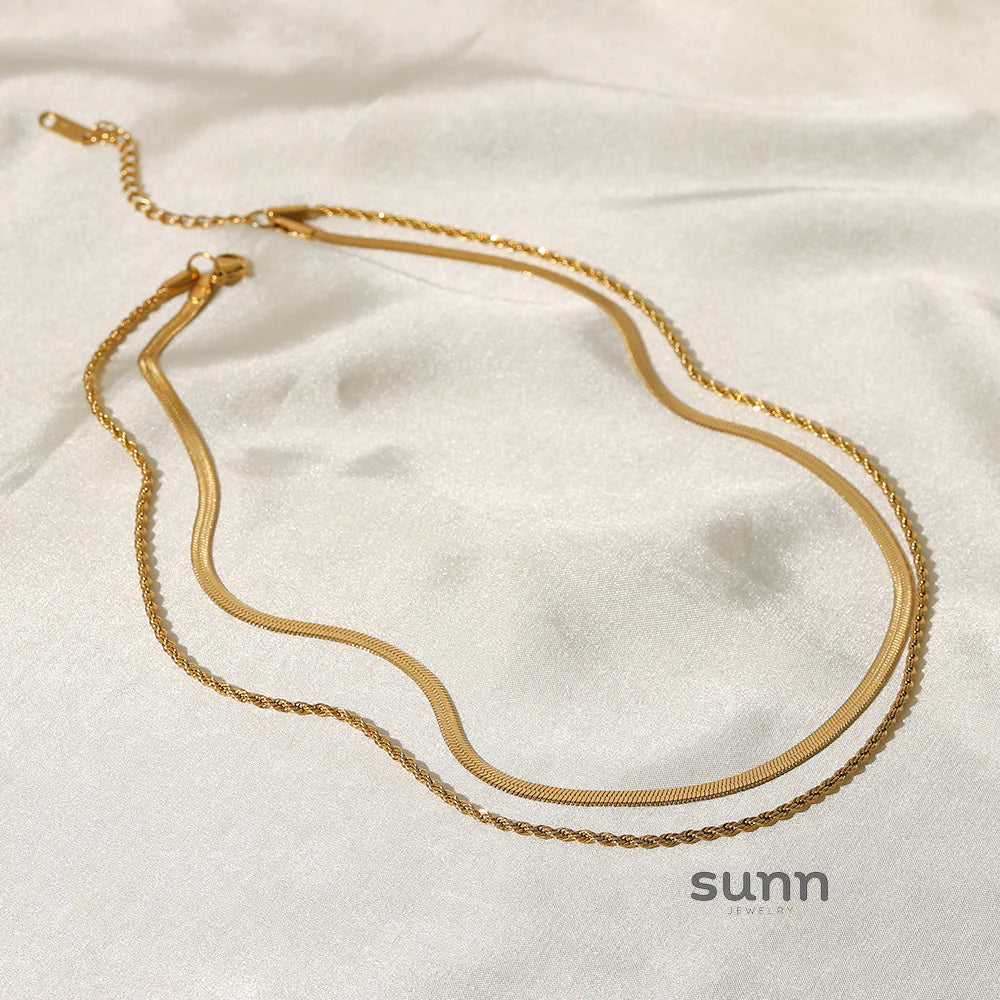 Danica Double Layered Gold Necklace