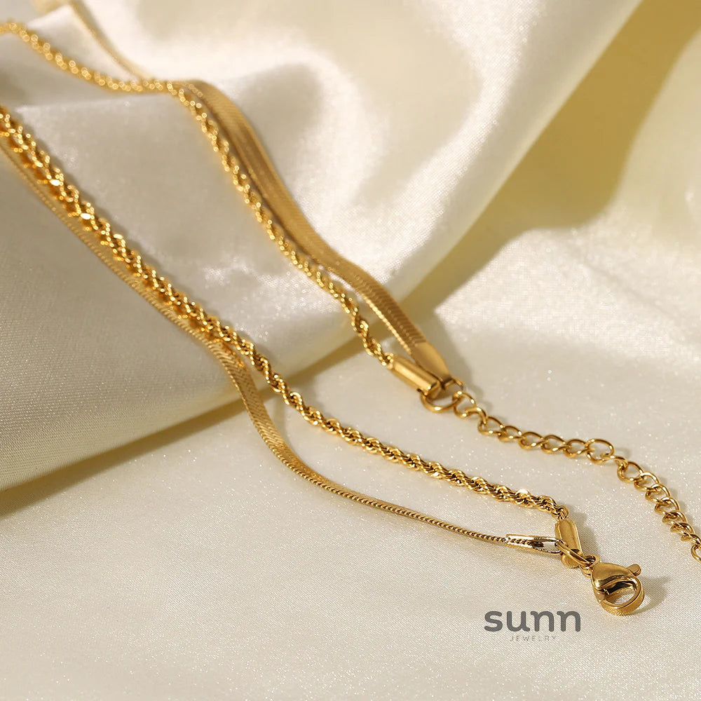 Danica Double Layered Gold Necklace