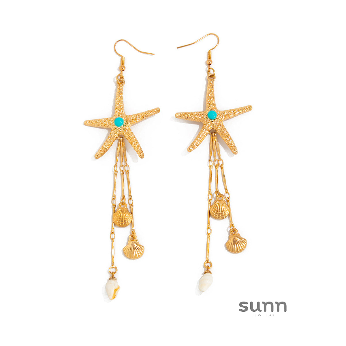 Danielle Ocean Pearl Dangle Earrings [BNNMDBXY]