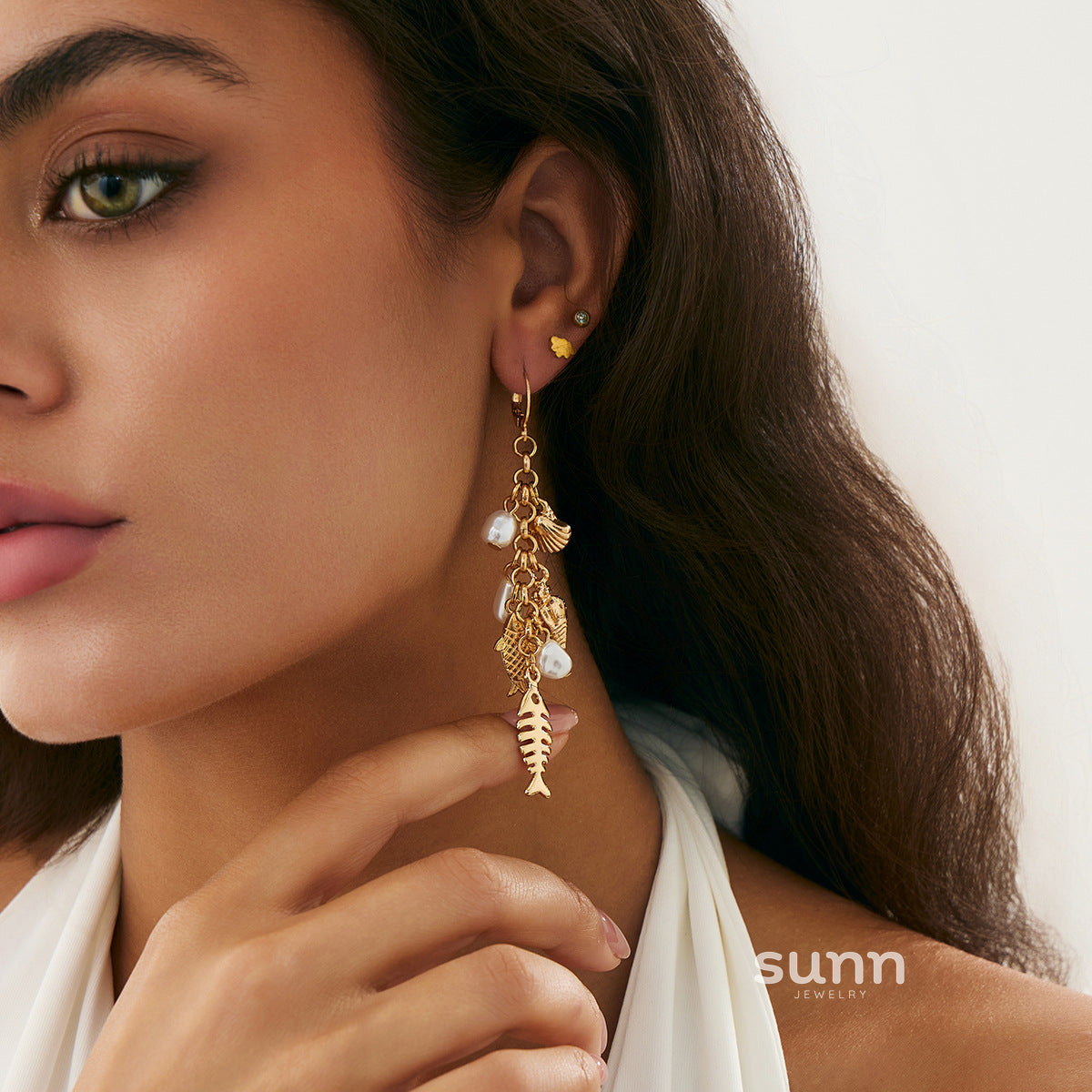 Danielle Ocean Pearl Dangle Earrings [KJRXMTVZ]