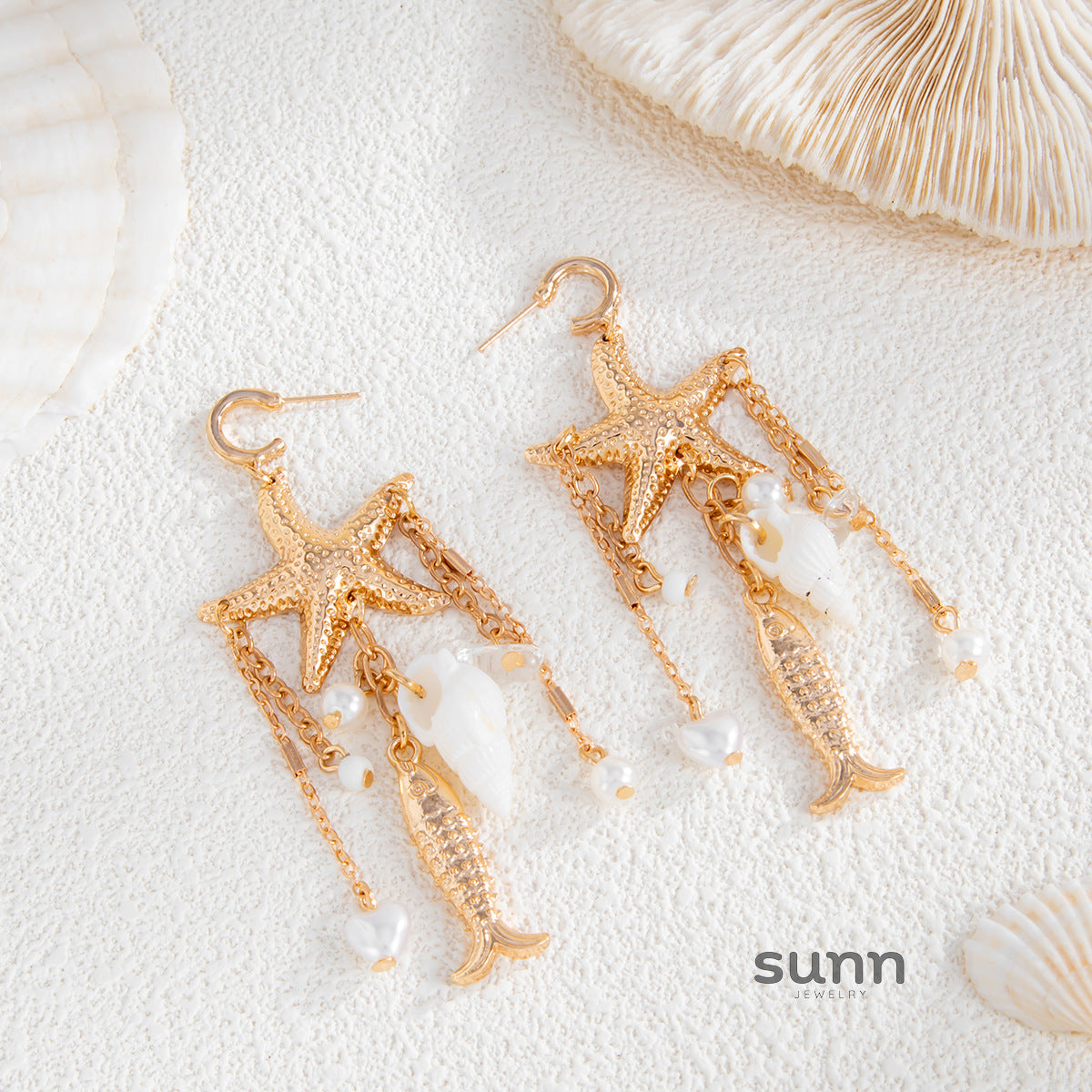 Danielle Ocean Pearl Dangle Earrings [VE3A68I5]