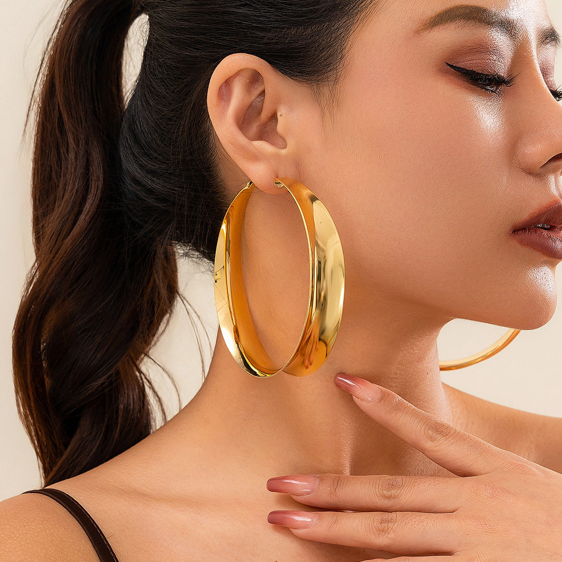 Danielle Shiny Geometric Hoops [4EGUMBLZ]