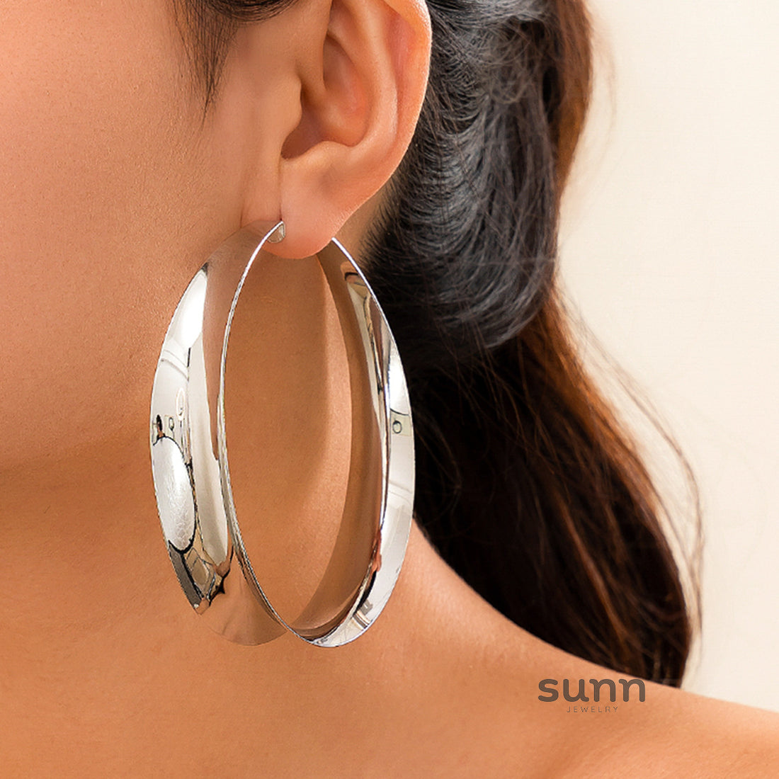 Danielle Shiny Geometric Hoops [4EGUMBLZ]