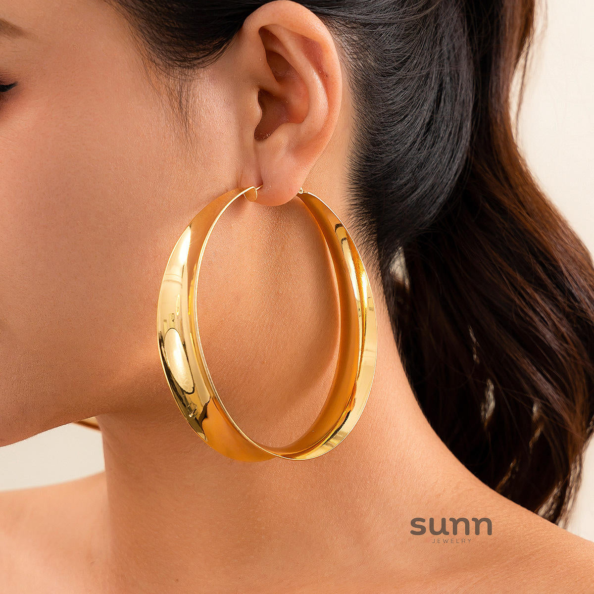 Danielle Shiny Geometric Hoops [P1GFIJ0G]