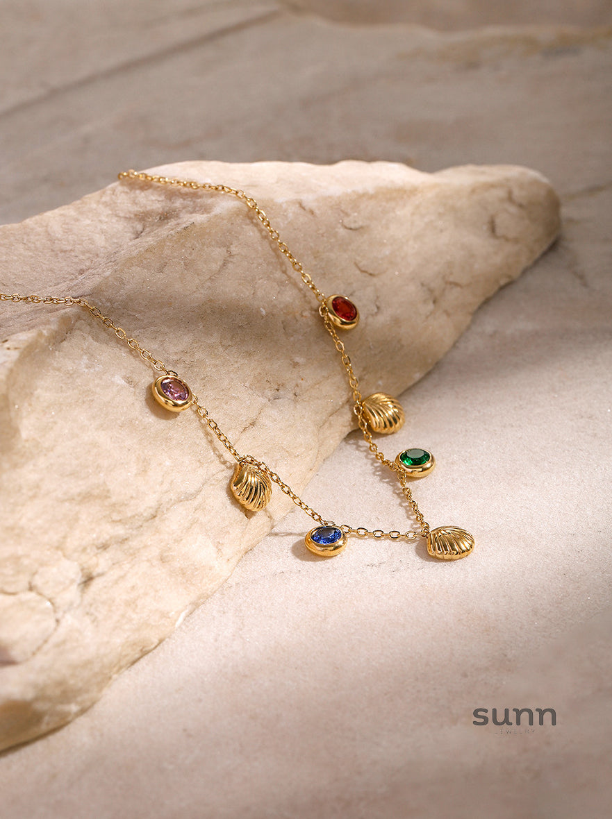 Danna Floral Gemstone Anklet [19EA7KDZ]