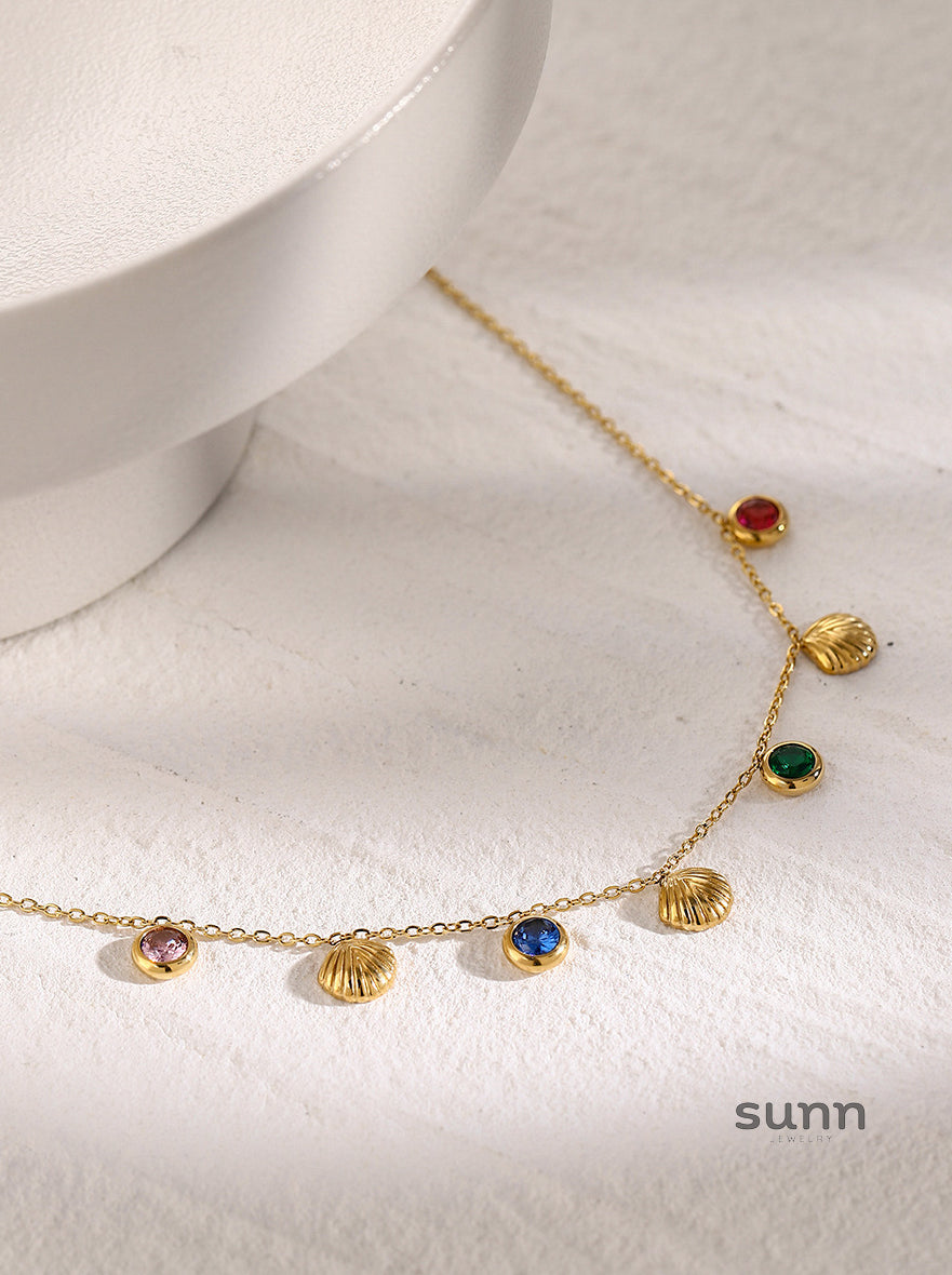 Danna Floral Gemstone Anklet [W6GA386H]