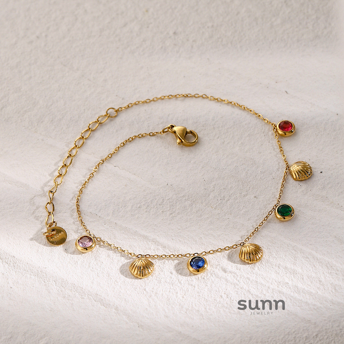 Danna Floral Gemstone Anklet [LVE0O37Y]