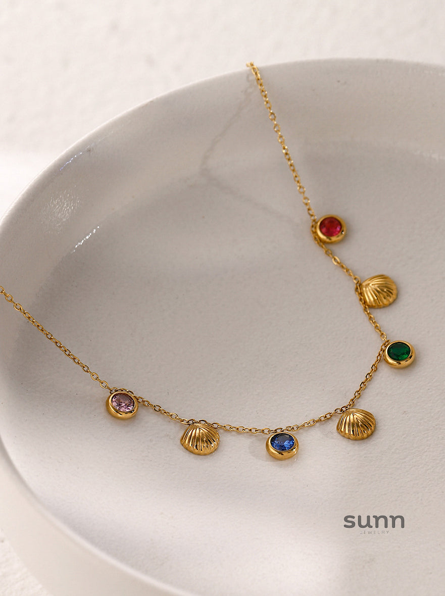 Danna Floral Gemstone Anklet [2U3U7YD2]