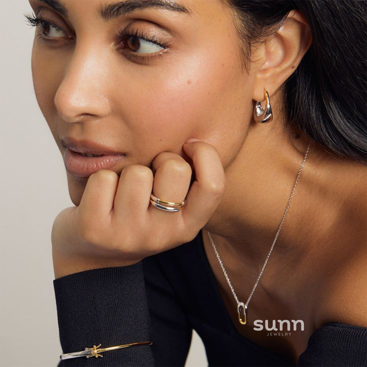 Danni Modern Geometric Hoops [KPFCTKUC]
