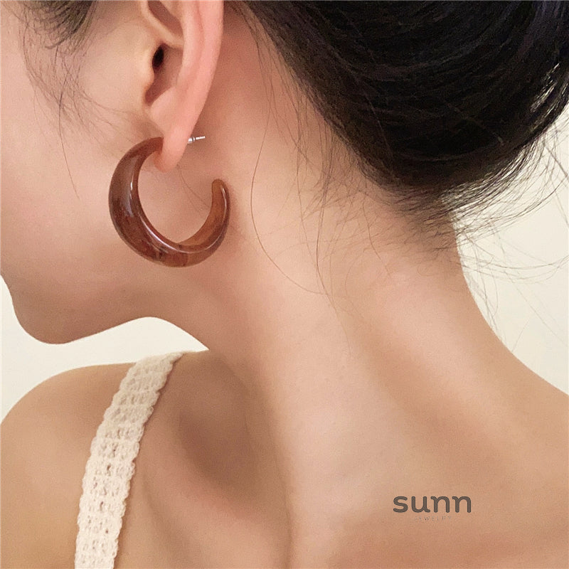 Danni Round Statement Earrings [922MZA9N]