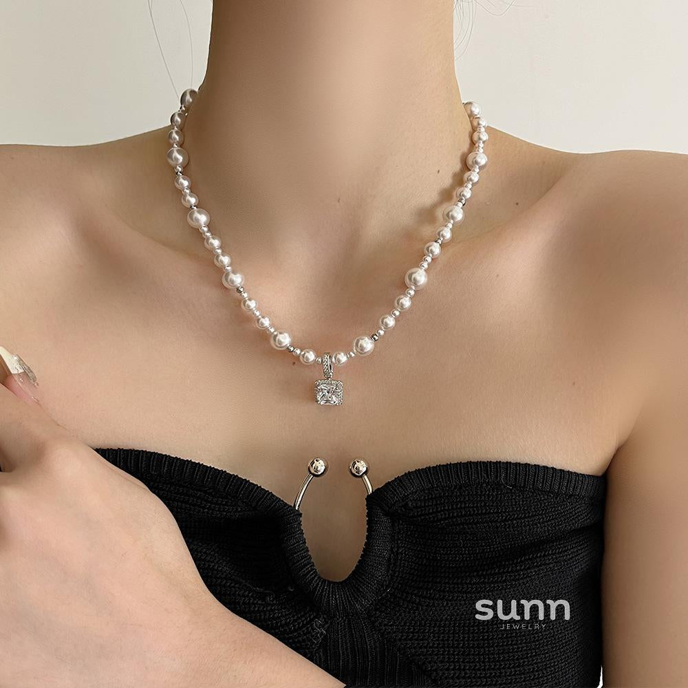 Dariana Sugar Cube Pearl Necklace [WT9I3T5P]