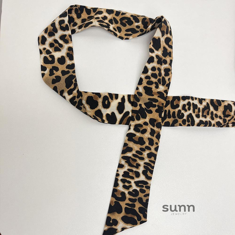 Dariyah Leopard Print Silk Scarf [86JS070Y]