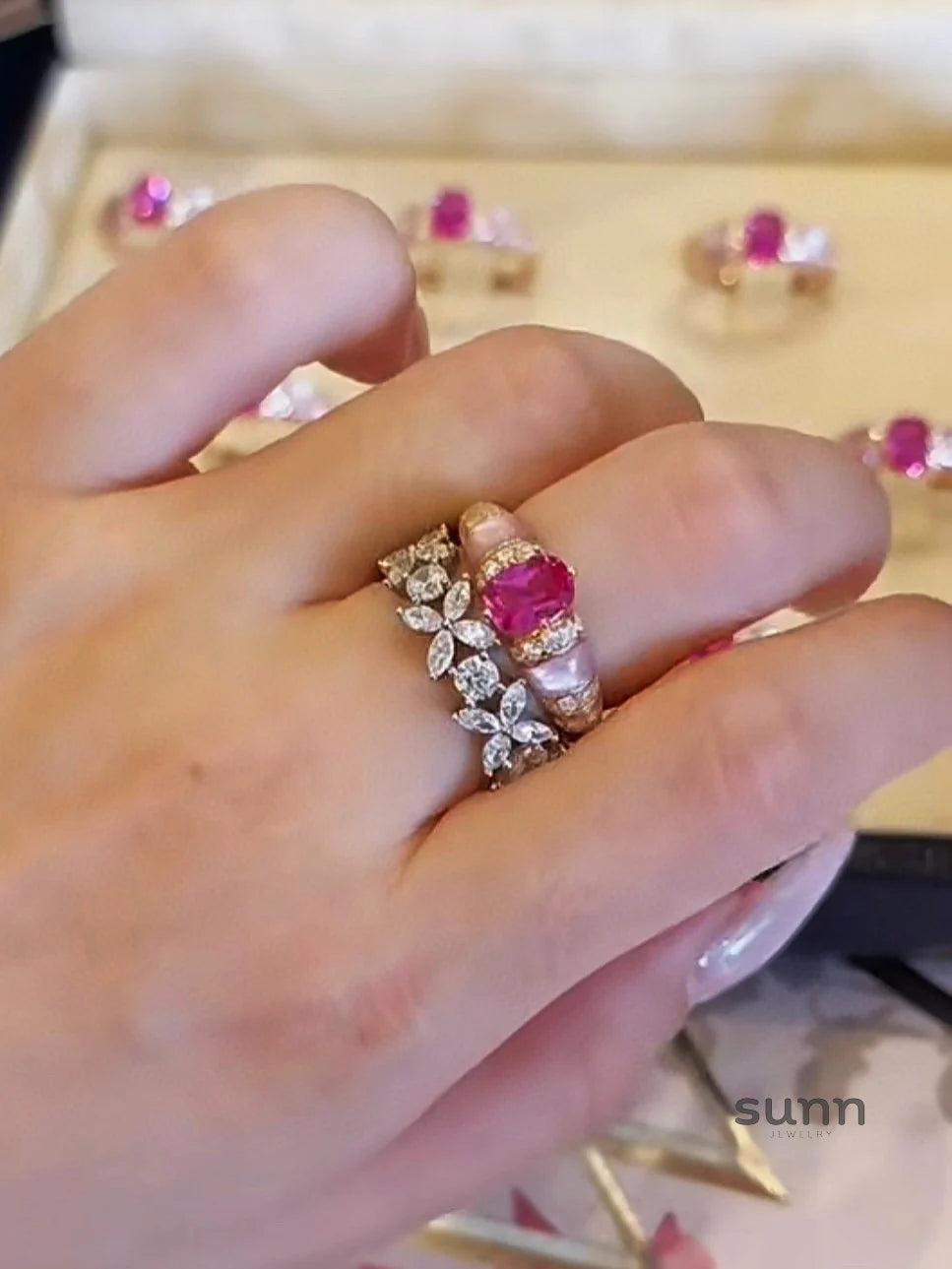 Dariyah Star-Kissed Mother-of-Pearl Ring