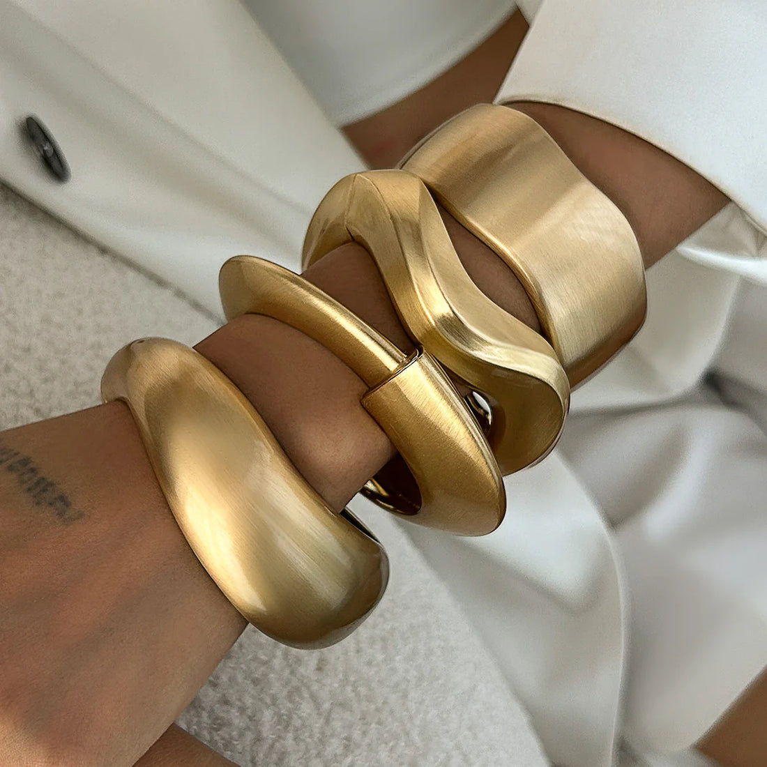 Darleen Irregular Gold Cuff Set
