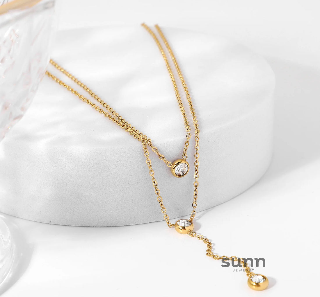 Davie Layered Zircon Necklace