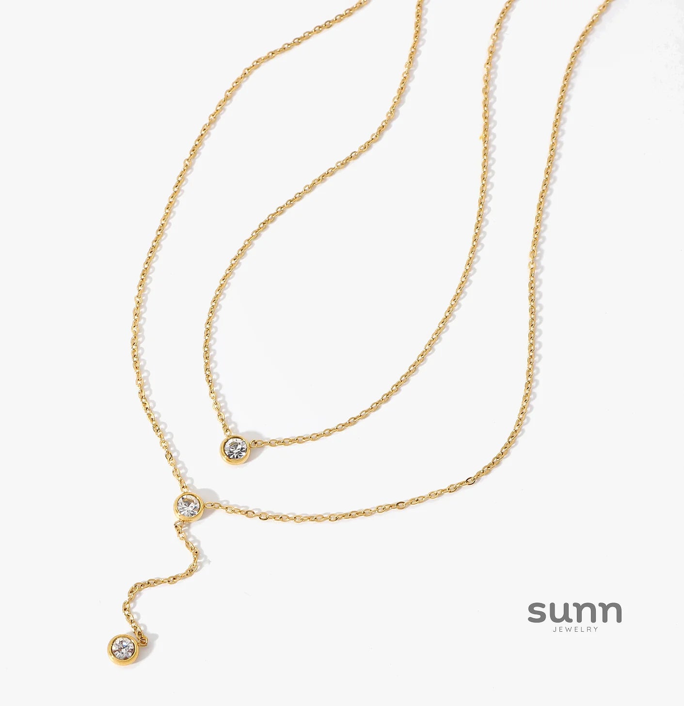 Davie Layered Zircon Necklace