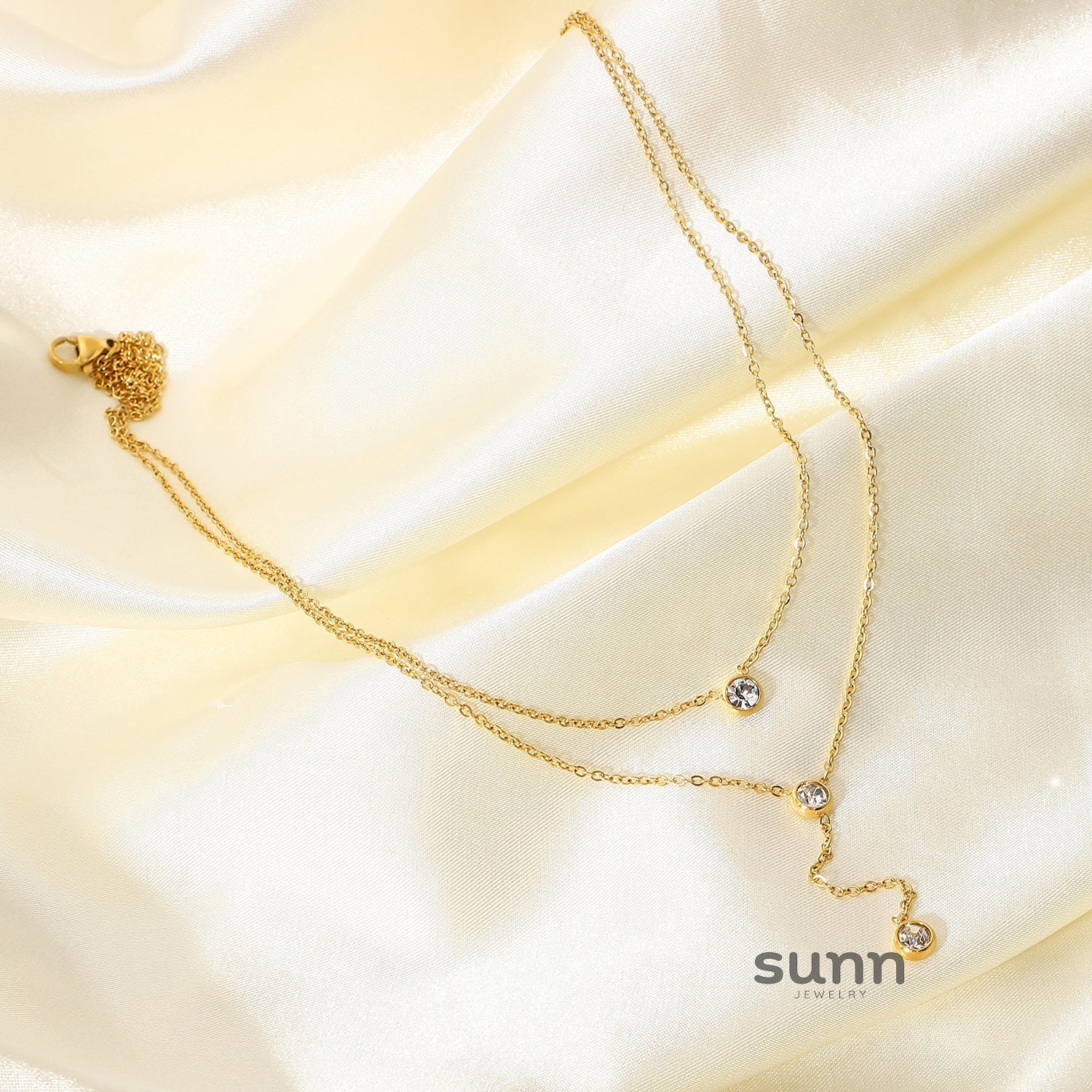 Davie Layered Zircon Necklace
