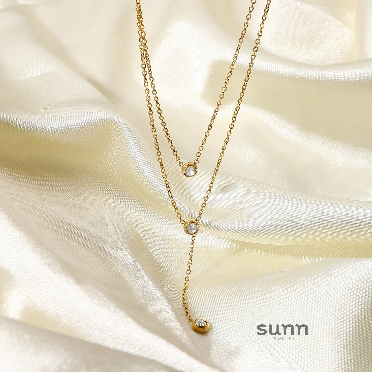 Davie Layered Zircon Necklace