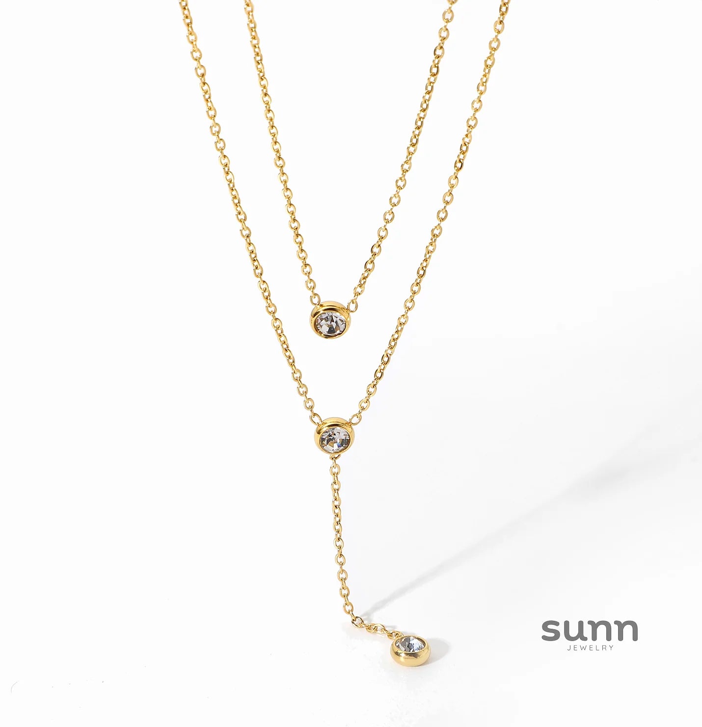Davie Layered Zircon Necklace