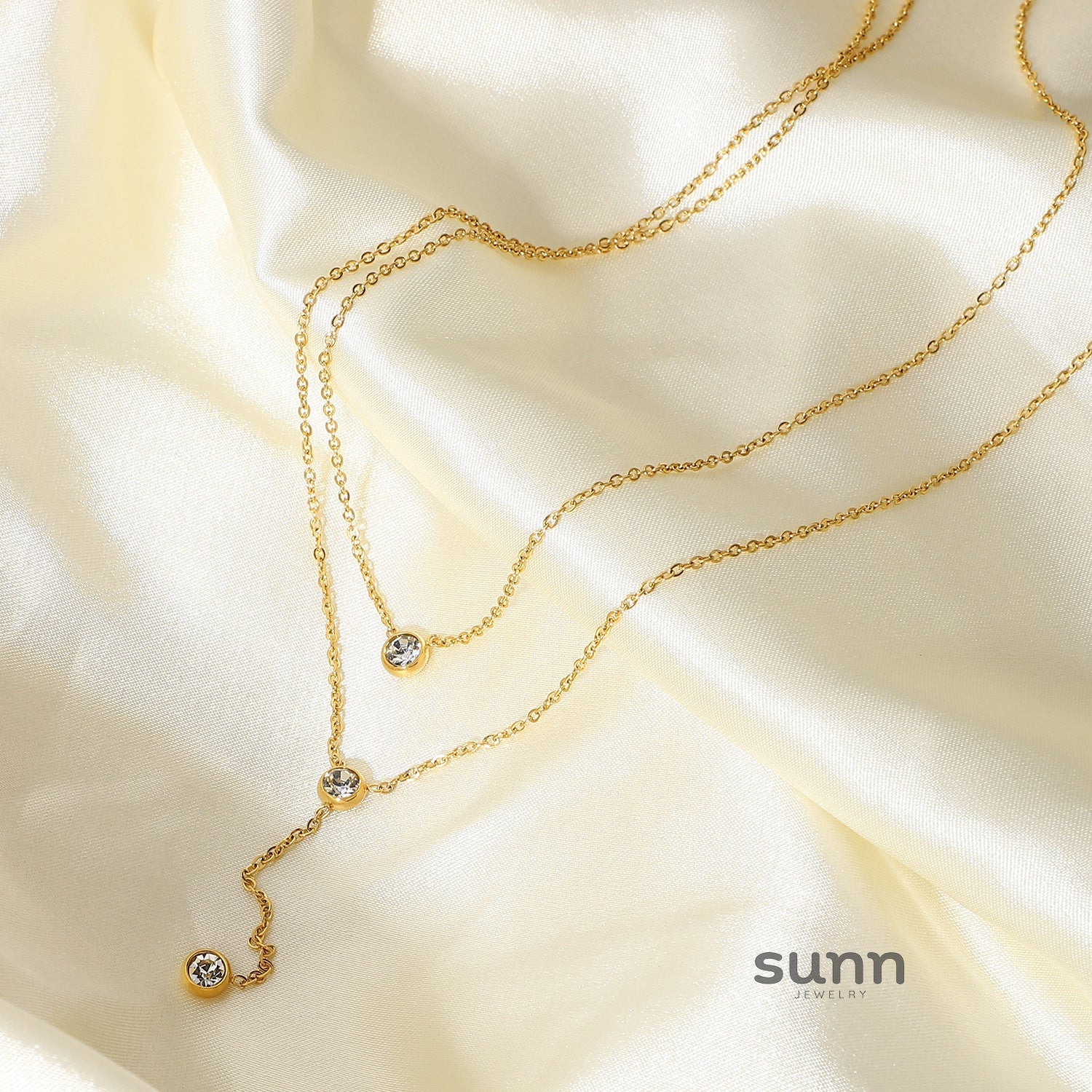 Davie Layered Zircon Necklace