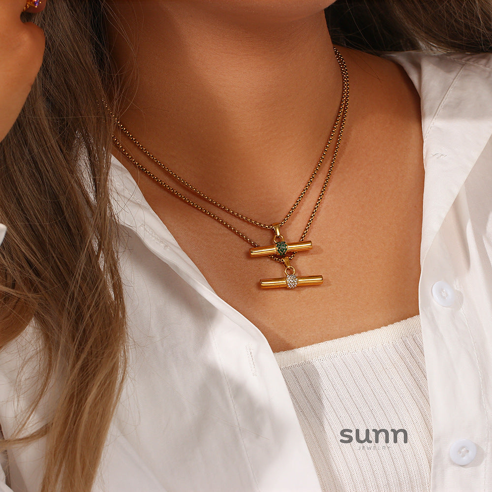 Davis Micro T-Bar Necklace [Q9N0W7WV]