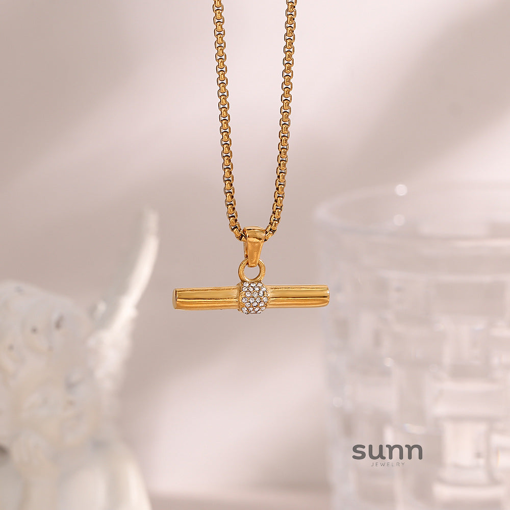 Davis Micro T-Bar Necklace [R2FIVSSM]